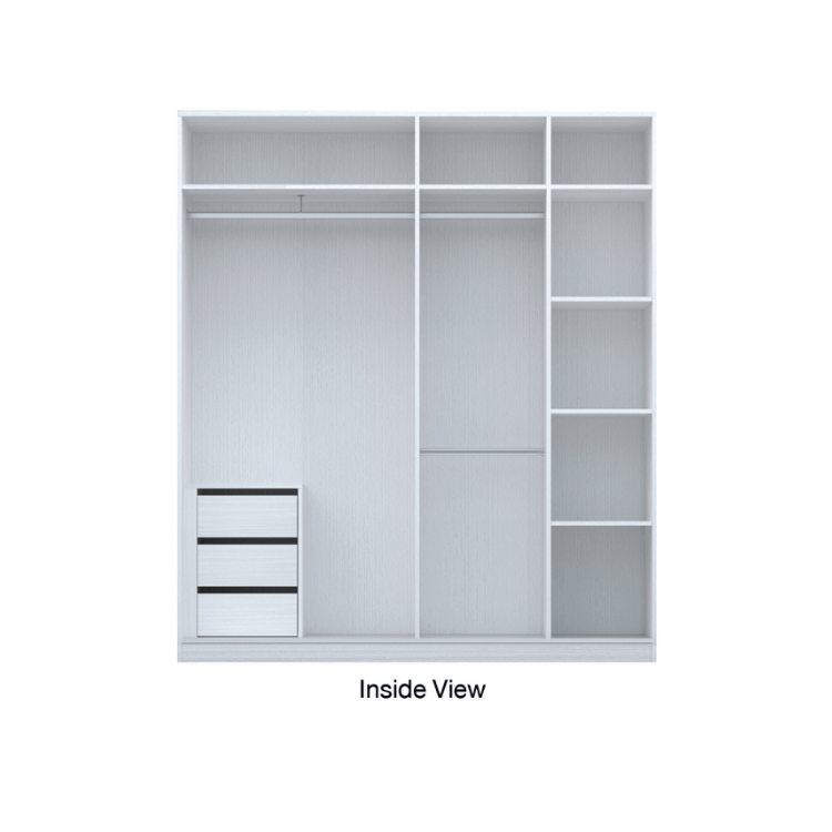 ชุดห้องนอน + ที่นอนสปริง 6 ฟุต WISDOM DESIGN FURNITURE รุ่น NOBLE สีขาว/กลอสซี่ไวท์